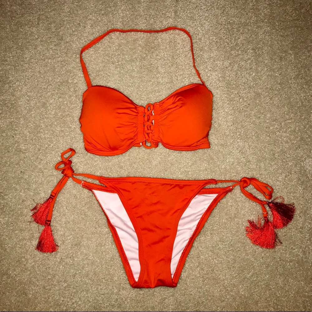 BNWOT Michael Kors Orange bikini size XS